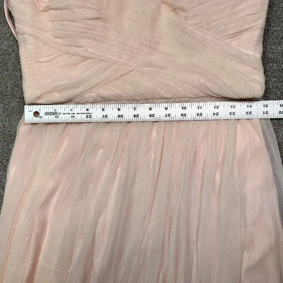 Hitherto Anthropologie BHLDN Fleur Blush Pink Lace Sleeve Bridesmaid Dress Sz 10 - Picture 6 of 9